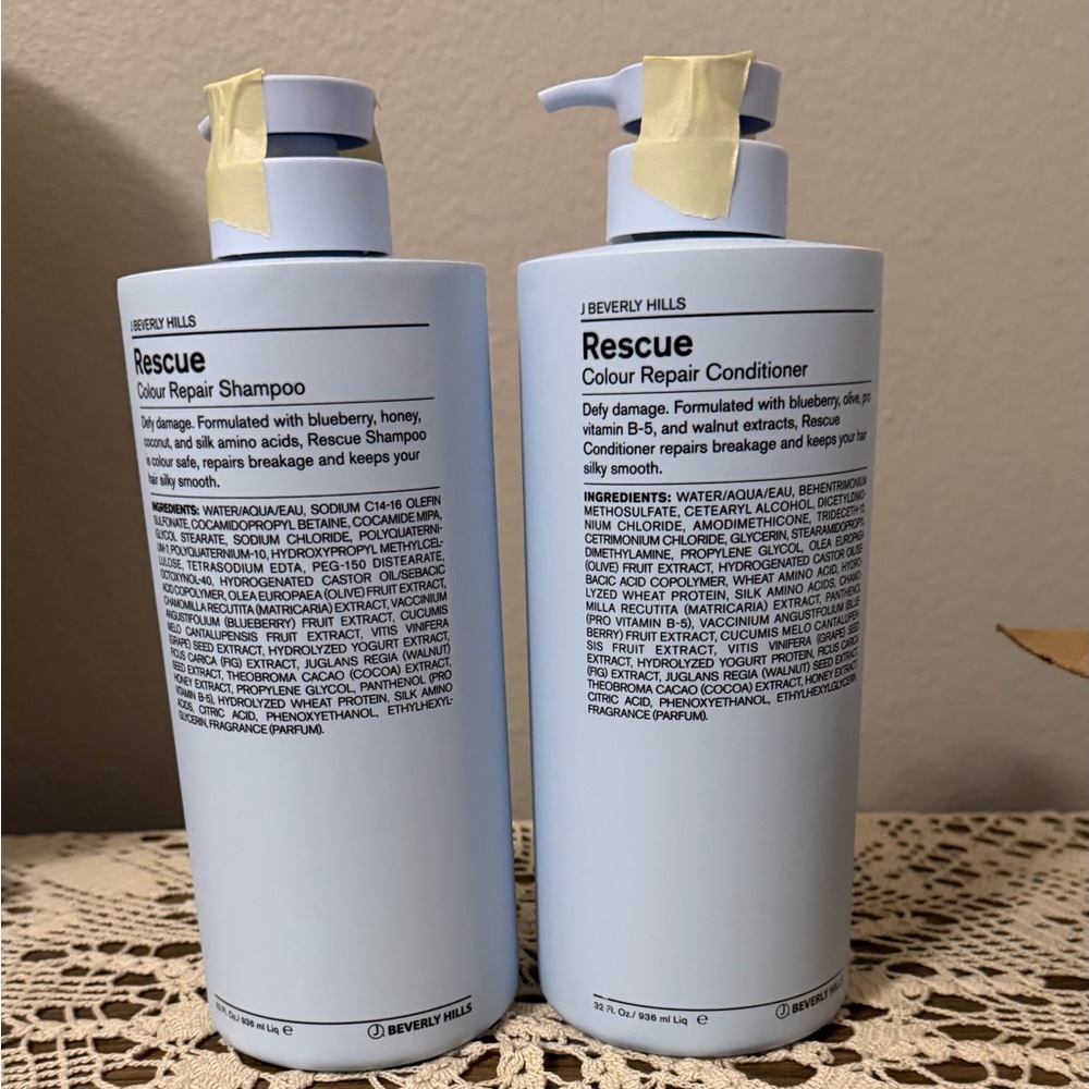 Rescue Colour Repair Shampoo & Conditioner — White Bottles